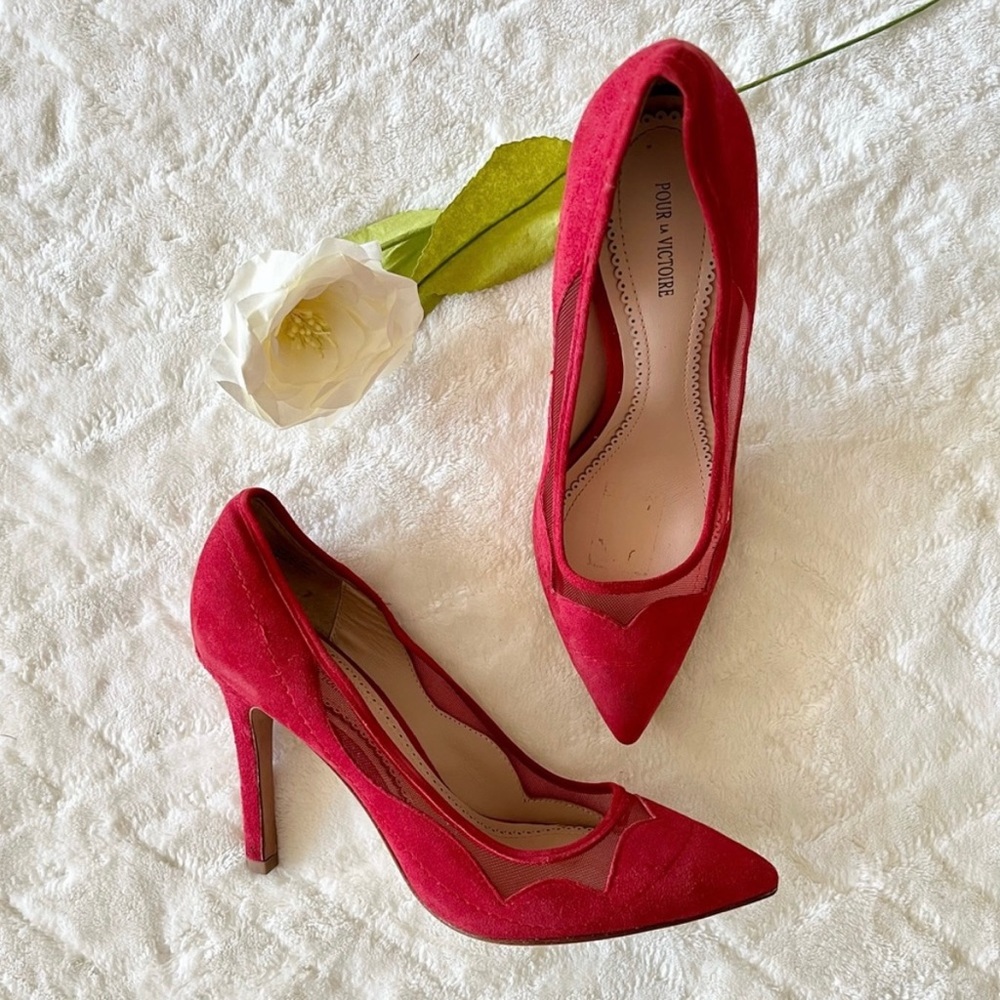Classy Red Suede Heels